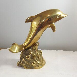 Vintage Brass Dolphin 8" Nautical Decor for your Beach Cottage